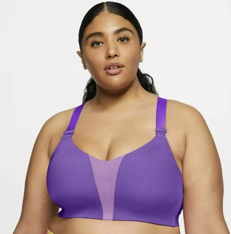 Nike Dri-FIT Rival Women's High-Support Sports Bra Plus Size 42DD Purple