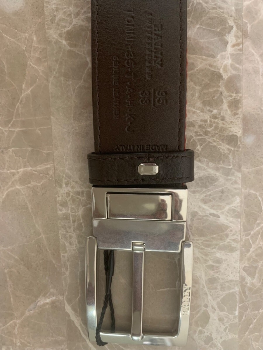 mens reversible Bally belt 95•38 Red/White and Brown | eBay