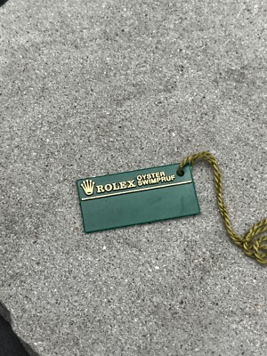 #1289 ORIG. ROLEX X SERIAL OYSTER SWIMPRUF HANG TAG ANHÄNGER HANGTAG GREEN TAG