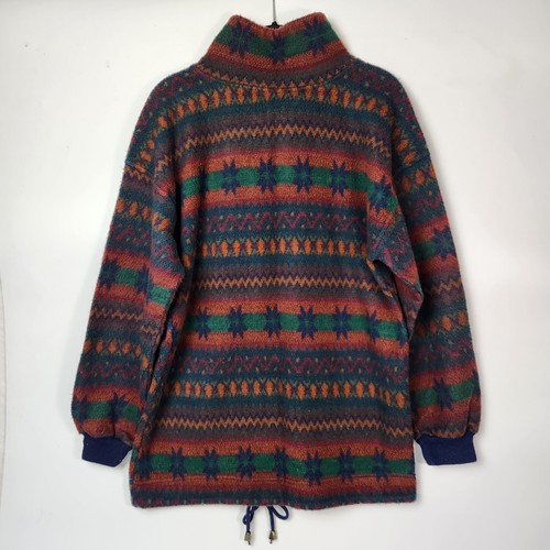 VTG 90s Eclectic Sweater Womens M Grandpa Style Western Wear Pullover Crewneck - Picture 7 of 12