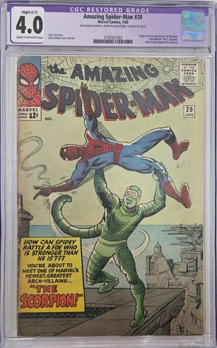 Spider-Man 20 Cgc 4.0 Restored Marvel Comics Origin & 1st App of Scorpion