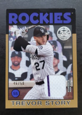 2021 Topps Trevor Story 1986 Relic Card Gold 46/50 #86R-TS Colorado Rockies