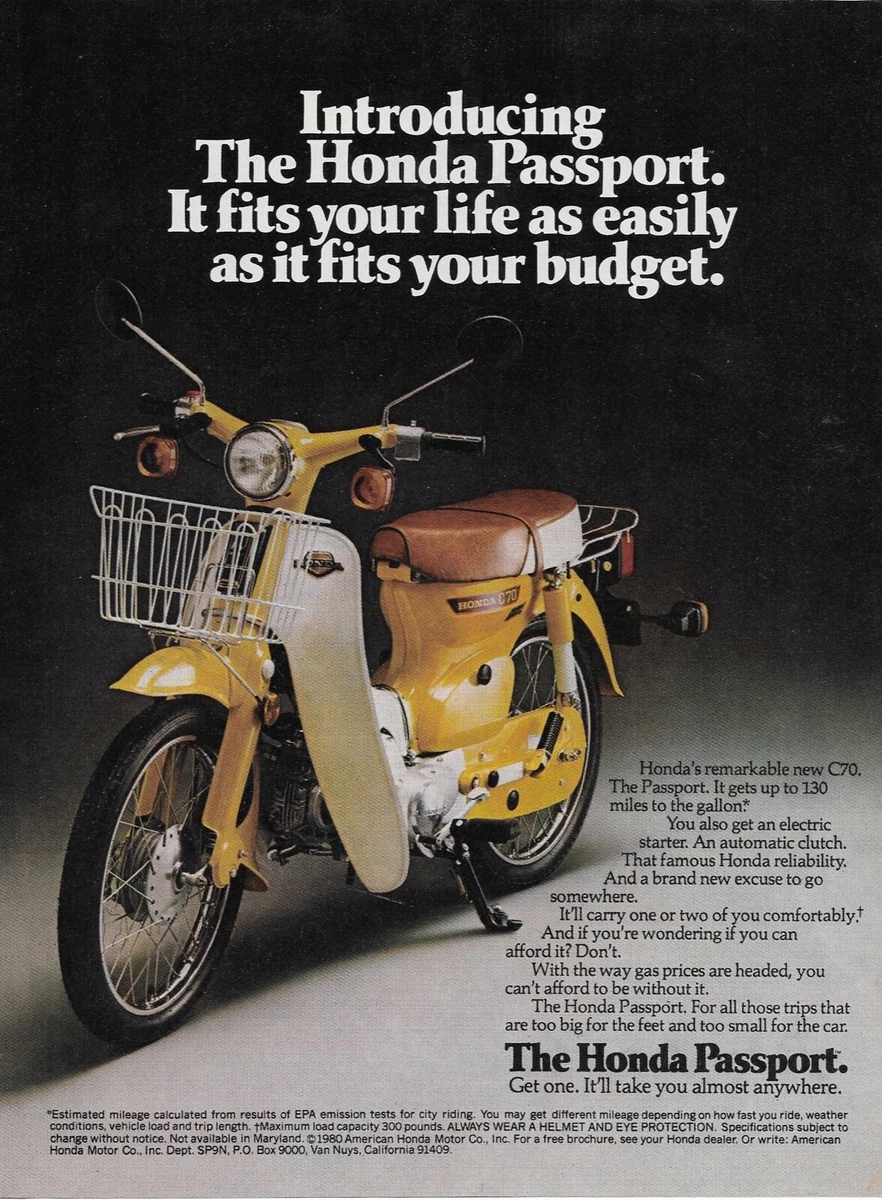 Vintage 1980 HONDA Passport Scooter Mini bike Magazine Ad Fits Your Budget