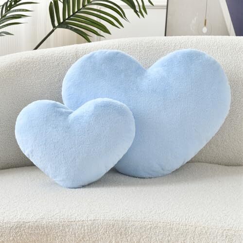 Heart Pillow Cute Fuzzy Pillows Throw Pillows for Bed Small13"x10