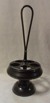 ANTIQUE VICTORIAN 6 PC REVOLVING CONDIMENT SET - Metal Stand