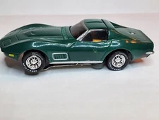 71 CORVETTE GREEN T-Jet HO Slot Car, ULTRA G, CHROME RIMS, LETTERED  TIRES