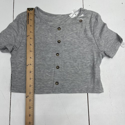 Romwe Gray Crop Short Sleeve Jogger Sweatpant Set Youth Girls Size 11-12 NWOT - Picture 5 of 9