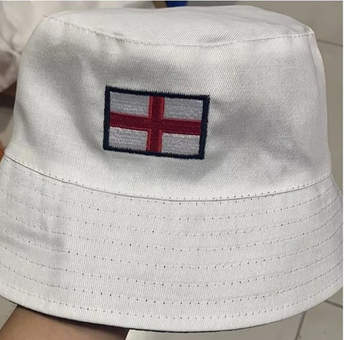 England Retro Reversible White & Navy Bucket Hat - St George & "ITS COMING HOME" - Picture 3 of 3