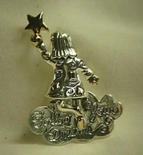 MJ Signed Jewelry Girl Star Pin Brooch Pendant Silver Gold Tone d
