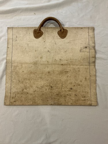Vtg LL Bean Firewood Tote Log Carrier Leather Handles USA Cursive Sawtooth 1960s