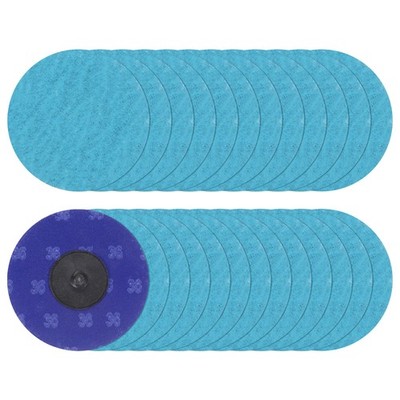 25pcs 3'' 36 Grit Quick Change R-Type Sanding Discs Zirconia Blue Green