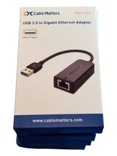 LOT of 6 -  USB 3.0 to Gigabit Ethernet Adapter Cable Matters 202013-BLK NEW!