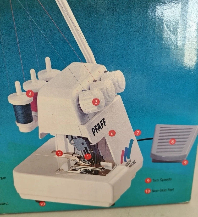 Máquina de overedging portátil PFAFF Hobby Serger overlock costura artesanato TS381A - Imagem 4 de 4