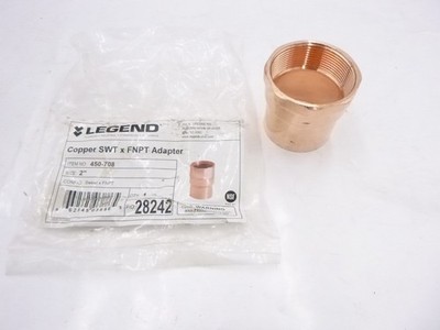 Legend Valve 2'' x 2-1/8 x 2 Copper SWT x FNPT Adapter Lead Free 450-708