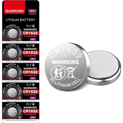 CR1632 Batterie, 5er Pack, Knopfzellen, 3V, für Uhren, Fernbedienung, Compute...