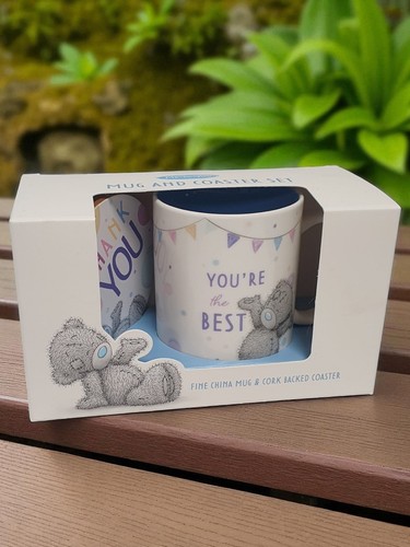 Me to You Mug and Cork Backed Coaster Set – Fine China Mug with "You're the Best - Foto 4 di 6