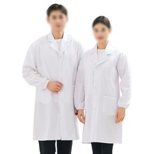 White Lab Coat for School Role Playing and Professional Use Multiple Pockets