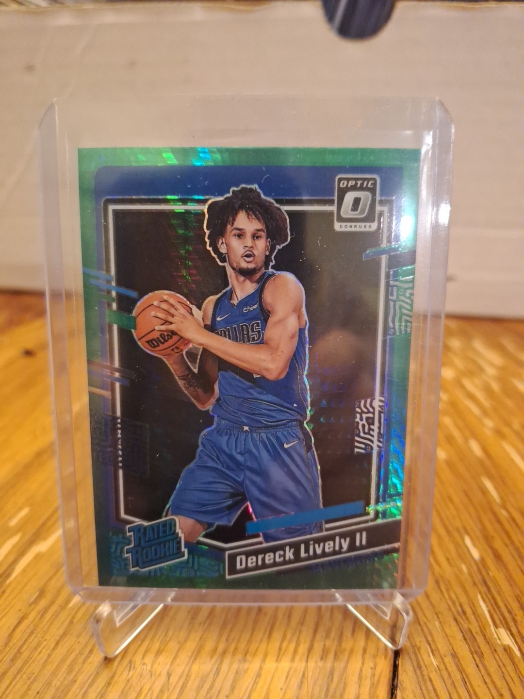 Dereck Lively #245 Rated Rookie Green Hyper Prizm 2023-24 Panini Donruss Optic