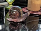 Fenton Carnival Glass Madras Pink Iridescent Snail