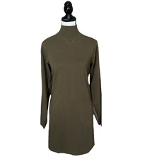 Rag & Bone Sweatshirt Mini Dress Mock Neck Long Sleeve Olive Green XS Athleisure