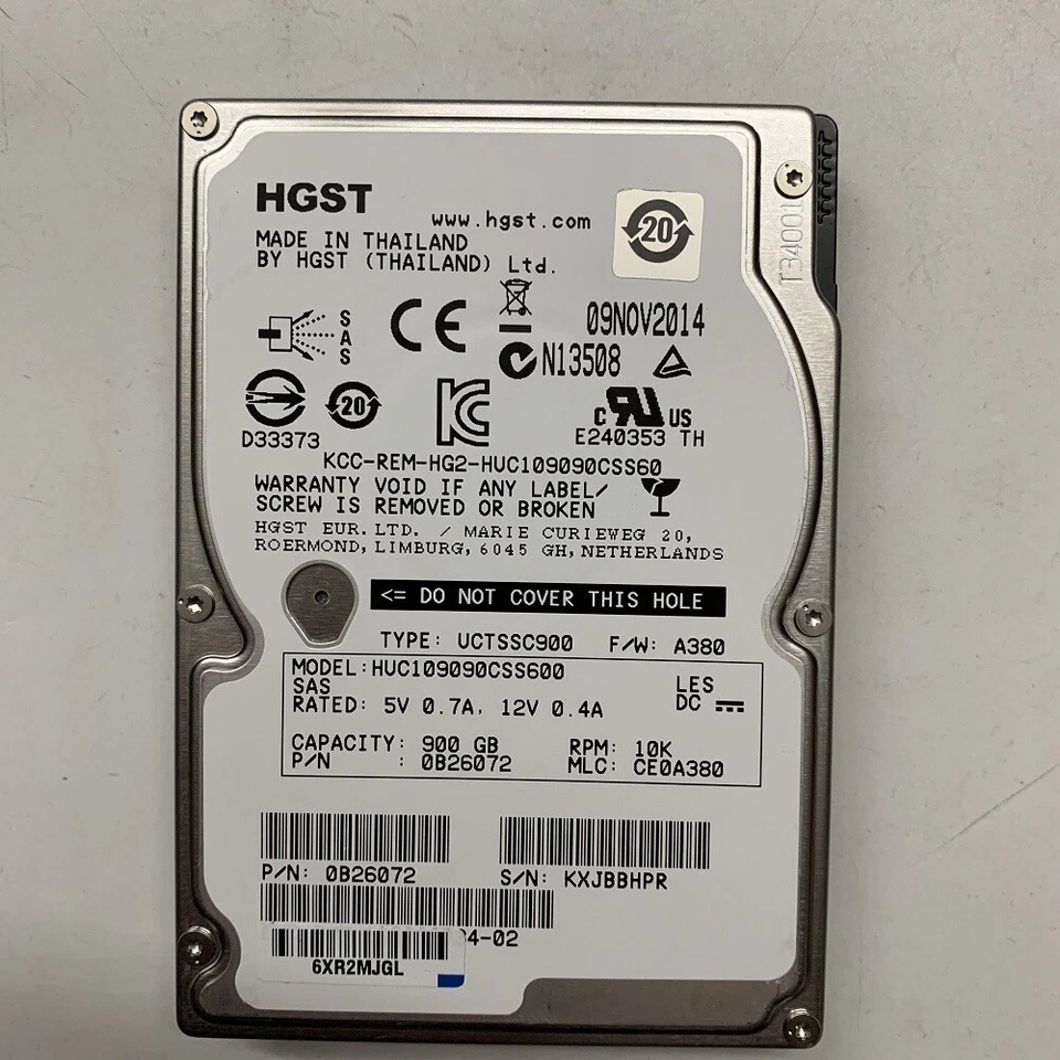 HGST 0B26072 HUC109090CSS600 900GB 10K 2.5" 6Gb/s 64M SAS HDD Hard Drive - Image 4 of 4