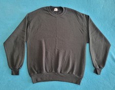 Vintage 90s Jerzees Crewneck Sweatshirt Men  s Sz L Blank Plain Black Made In USA