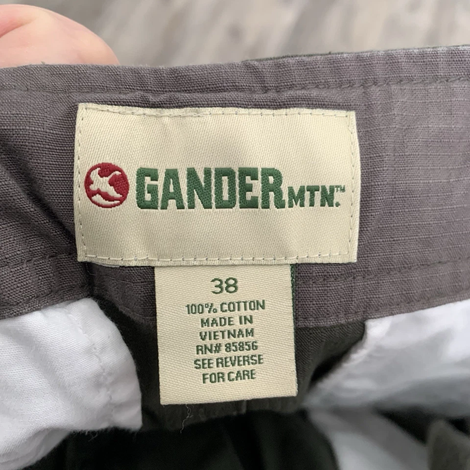 Pantalones Cortos Carga Gander Mountain Ripstop Para Hombre 38 Verde Marrón 100% Algodón Cordón Foto 2 de 4