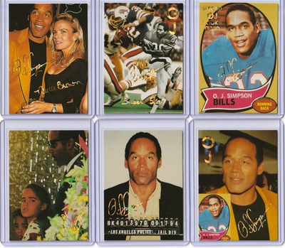 #ad O.J. Simpson Career amp; Mugshot Novelty Card Set Oddball Promo Gold Foil Signature $49.98