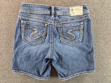 Silver Jeans Women's Shorts W30/L7 Suki Stretch Denim Embroidered