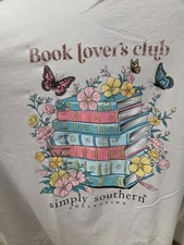Simply Southern XL Short Sleeve "BOOK LOVERS , ...  NEW W Tags closeout design 