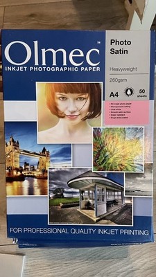 Olmec 260 g/m² Foto Satin Inkjet Papier A4/50 Blatt 