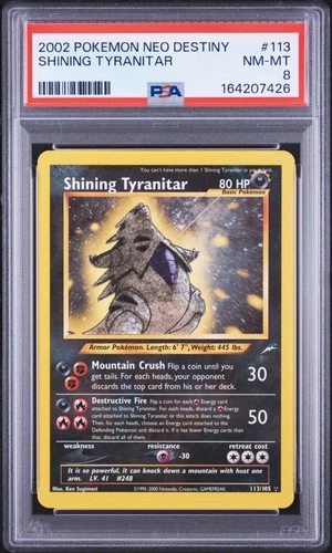 2002 POKEMON NEO DESTINY #113 SHINING TYRANITAR PSA 8