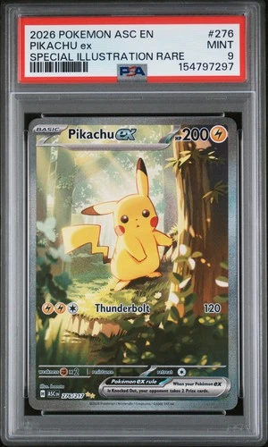 2026 POKEMON ASCENDED HEROES SPECIAL ILLUSTRATION RARE #276 PIKACHU EX PSA 9