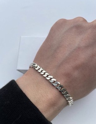 S925 Cuban Link Armband 6mm x 21cm *Massiv* Kubanische Gliederarmband Silber