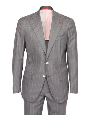 NWT ISAIA Napoli SUIT Marechiaro lightweight wool grey luxury handmade Italy 50