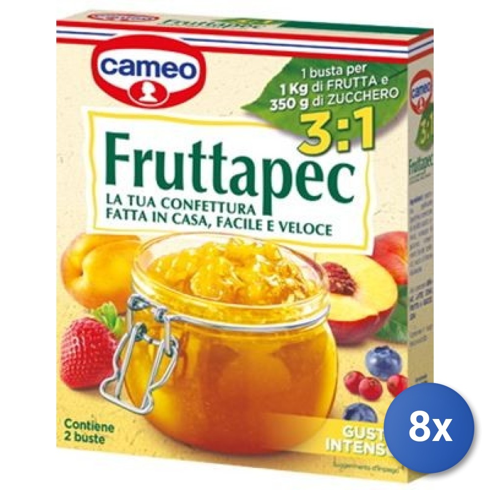 8x Multipack Cameo Fruit Jam 3:1 50 g, Clear Glass Jar