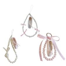 Soft Ballet Shoe Keychain Charm with Ribbon Wrap for Collection Enthusiasts