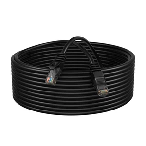 25ft CAT6 Cord de patch Ethernet noir 500MHz UTP Internet LAN Réseau RJ45 câble