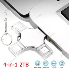 2TB USB 3.0 Flash Drive Type C Memory Photo Stick for Phone Android Pad New