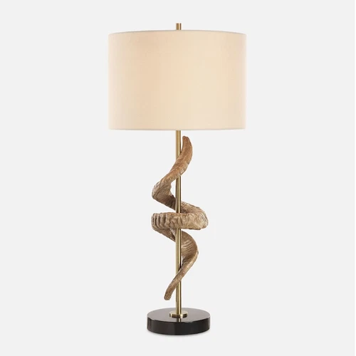 Uttermost Rams 1 Light Horn Table Lamp, Brass - 30456 - Picture 1 of 1