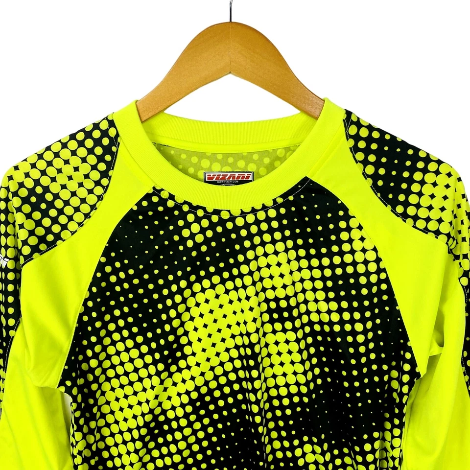 Camiseta de portero de fútbol acolchada amarilla neón grande para hombre Vizari juvenil Foto 2 de 4