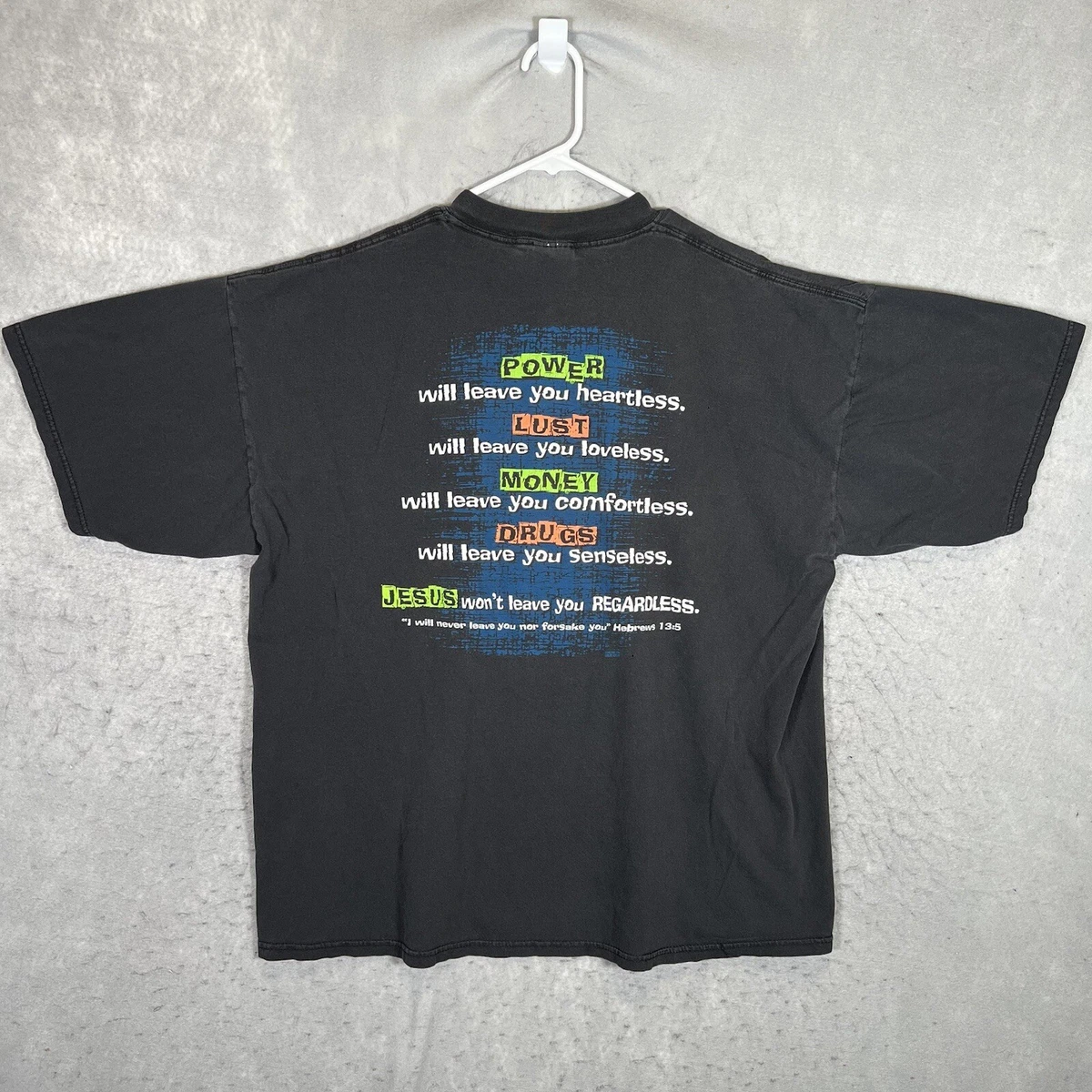 A1 Vintage 90s Jesus Christ The Alternative Rock T Shirt Adult 2XL XXL Black Men