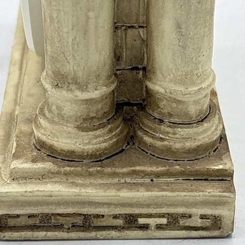 Standing Elephants Clock Ivory Resin Greek Key 10" Tested - Picture 5 of 16