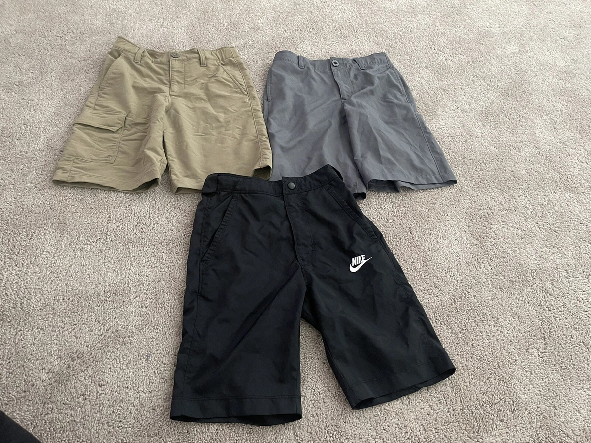 Boys Under Armour Nike Uniform Golf Shorts Khaki Black Grey