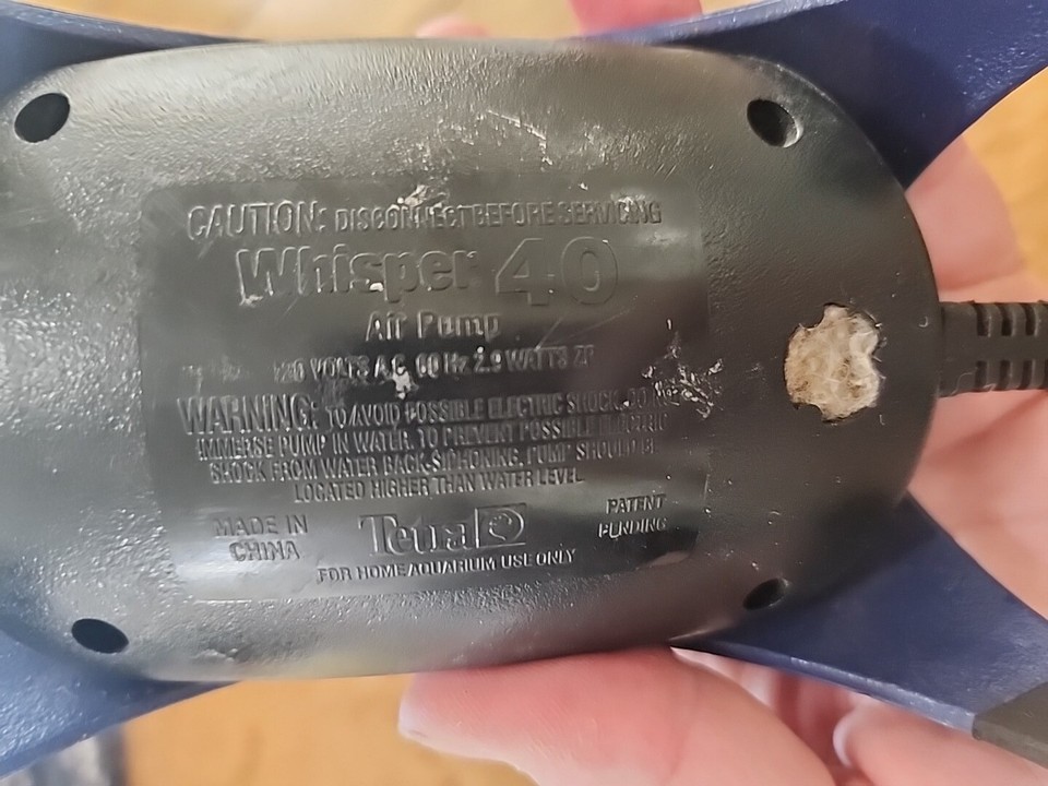 Tetra Whisper 40Gallon Air Pump blue & Black color. Tested eBay