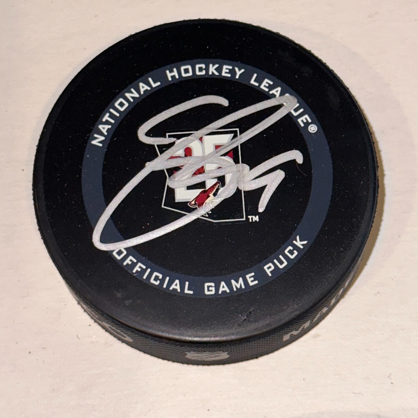 CLAYTON KELLER Autographed Signed Arizona Coyotes 25th Anniv. Official GAME Puck Beckett BAS 