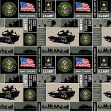 United States of America Army USA Military Fleece Fabric Print A617.04 