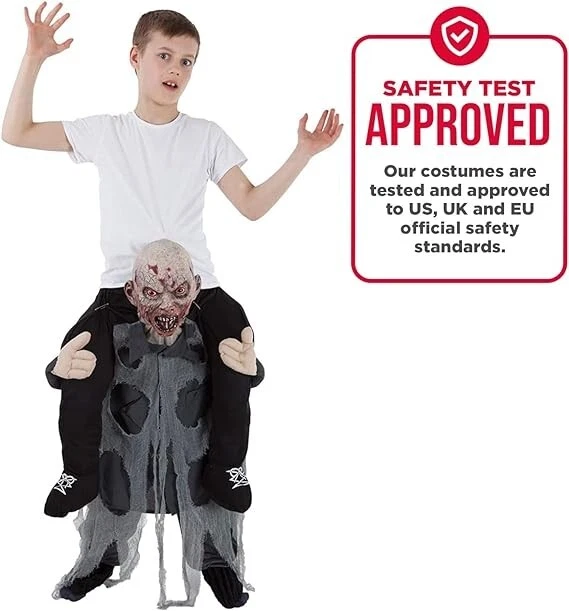 Disfraz de zombi a cuestas para niños 6-12 años Scary Undead Halloween paseo en espalda de cerdito Foto 4 de 4