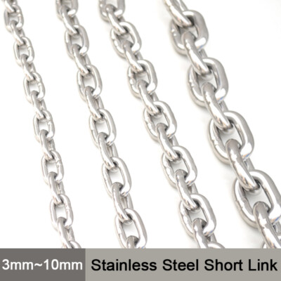 304 Stainless Steel Short Links Chain Welded Security Links Hanging 3mm~10mm