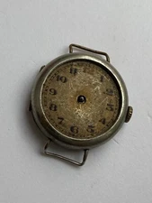 VINTAGE MEN WIRST WATCH FOR PARTS NOT WORKING TRENCH RED 12 GOOD BALANCE OK